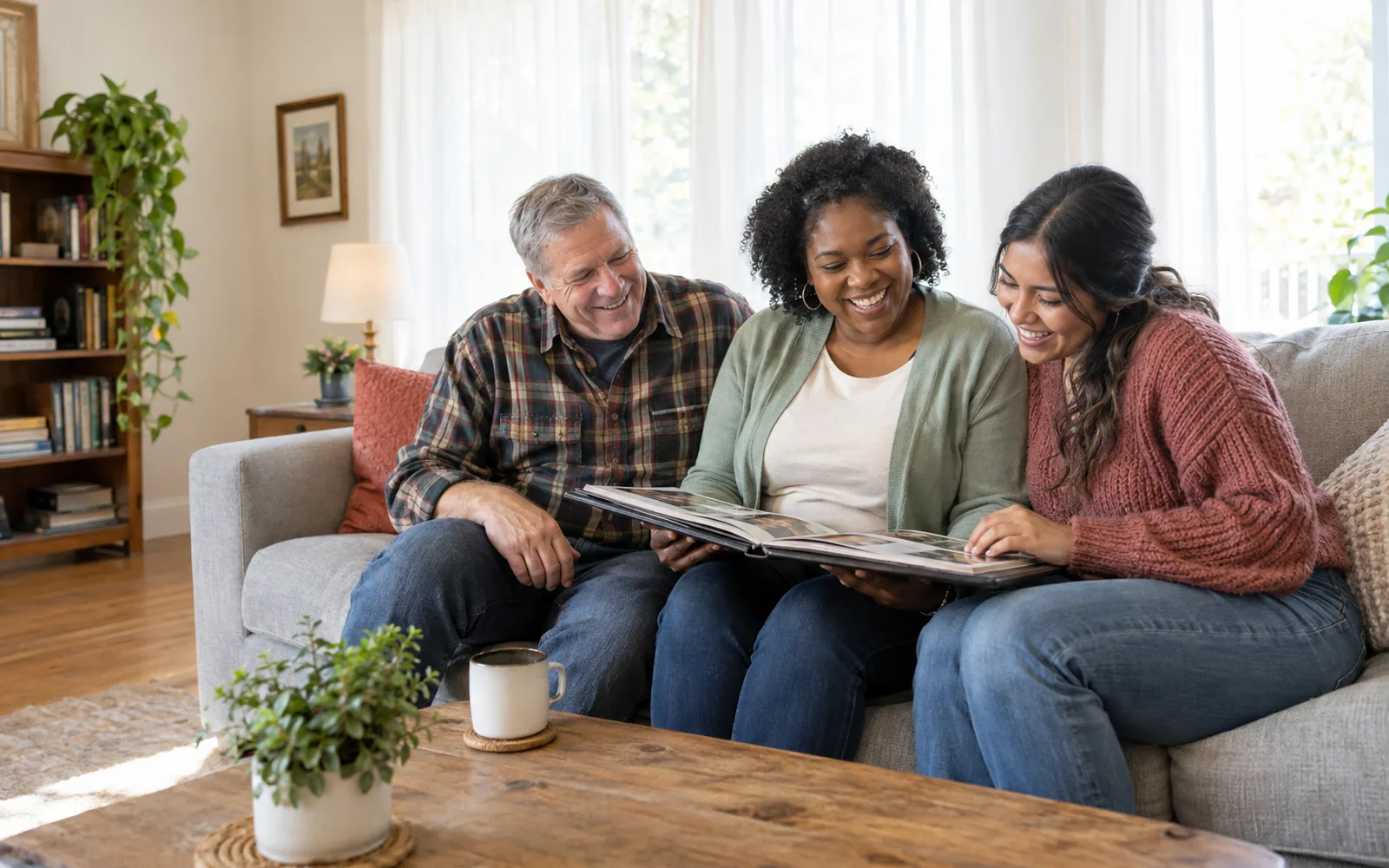 Illustrative image of adults sharing a positive moment together